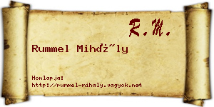 Rummel Mihály névjegykártya